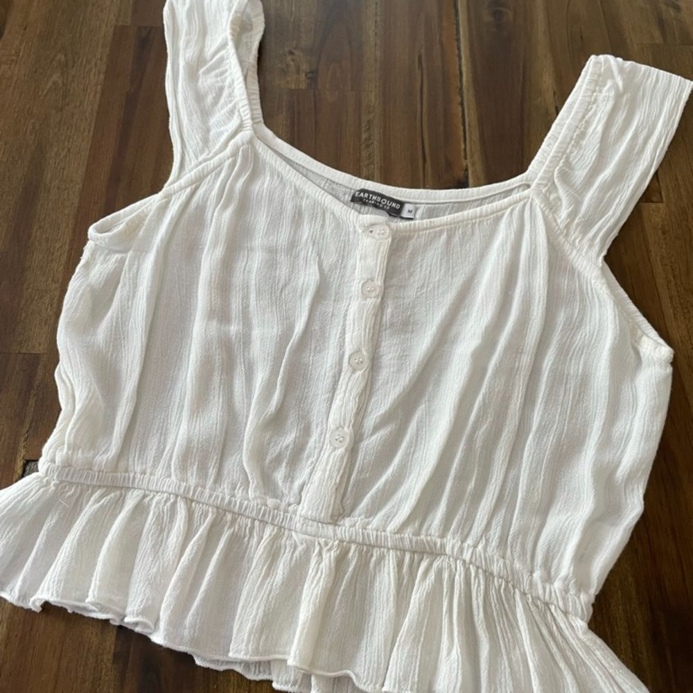 White Crop Top - Picture 2 of 4